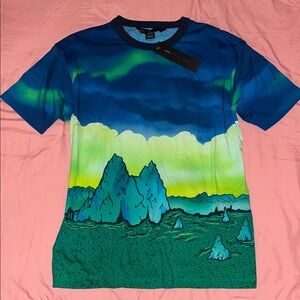 NWT Marc by Marc Jacobs Acid Green Multi Landscape Tee XS